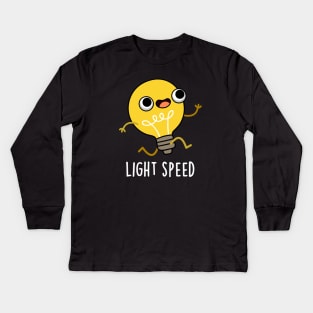 Light Speed Cute Running Bulb Pun Kids Long Sleeve T-Shirt